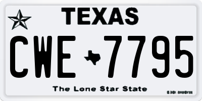 TX license plate CWE7795
