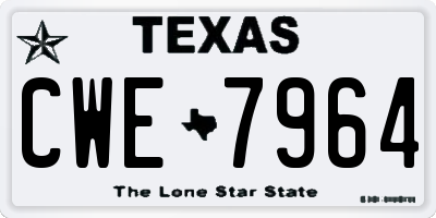 TX license plate CWE7964