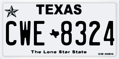 TX license plate CWE8324
