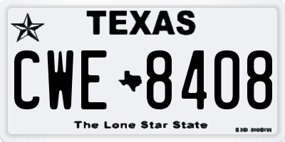 TX license plate CWE8408