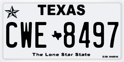 TX license plate CWE8497