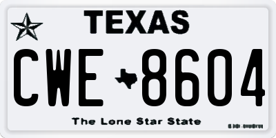 TX license plate CWE8604