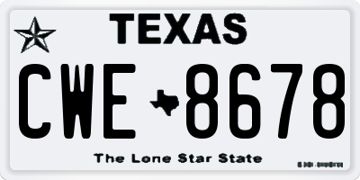 TX license plate CWE8678