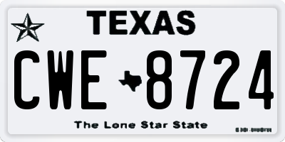 TX license plate CWE8724