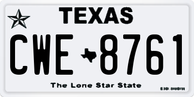 TX license plate CWE8761