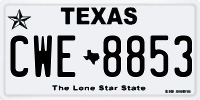 TX license plate CWE8853