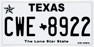 TX license plate CWE8922