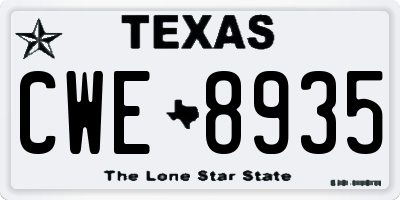 TX license plate CWE8935