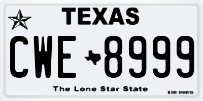 TX license plate CWE8999