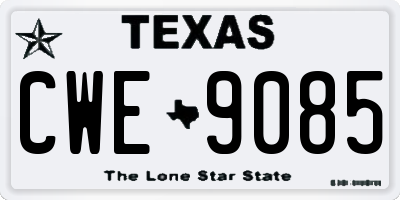 TX license plate CWE9085