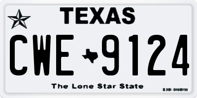 TX license plate CWE9124