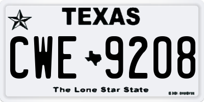 TX license plate CWE9208