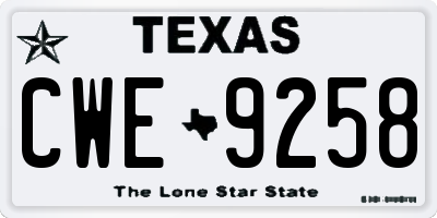 TX license plate CWE9258
