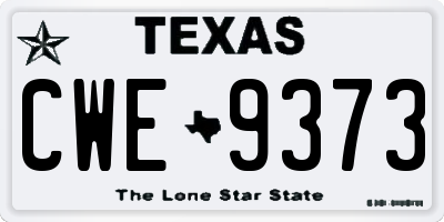 TX license plate CWE9373