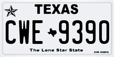 TX license plate CWE9390