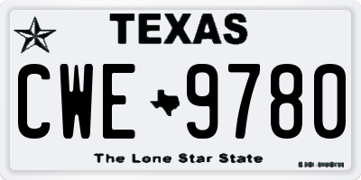 TX license plate CWE9780