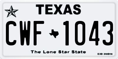 TX license plate CWF1043