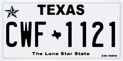 TX license plate CWF1121