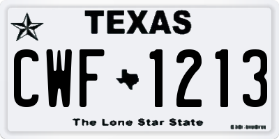 TX license plate CWF1213