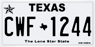 TX license plate CWF1244