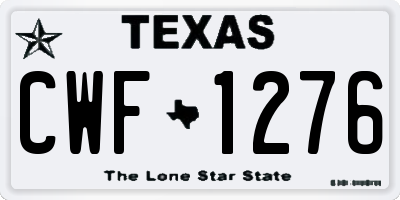 TX license plate CWF1276