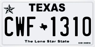 TX license plate CWF1310