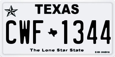 TX license plate CWF1344