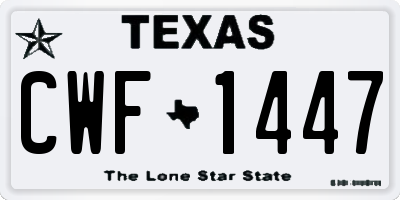 TX license plate CWF1447