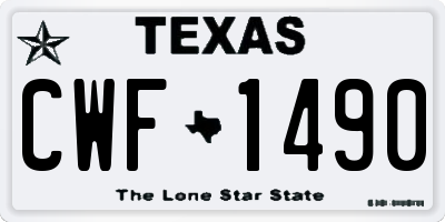TX license plate CWF1490