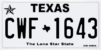 TX license plate CWF1643