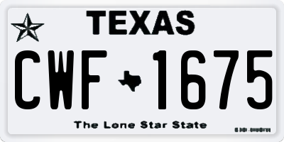 TX license plate CWF1675