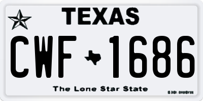 TX license plate CWF1686