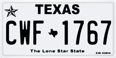 TX license plate CWF1767