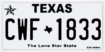TX license plate CWF1833