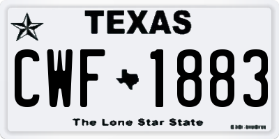 TX license plate CWF1883