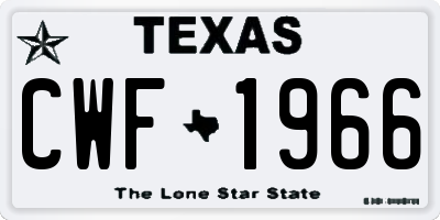 TX license plate CWF1966