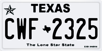 TX license plate CWF2325
