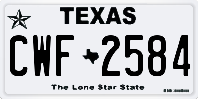 TX license plate CWF2584