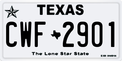 TX license plate CWF2901