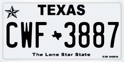 TX license plate CWF3887