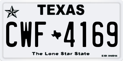 TX license plate CWF4169