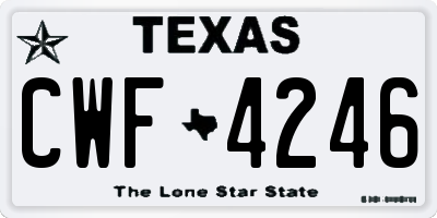 TX license plate CWF4246
