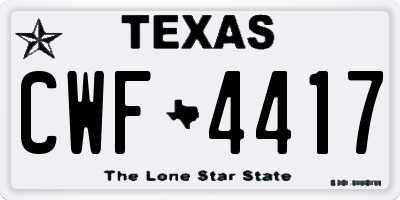 TX license plate CWF4417