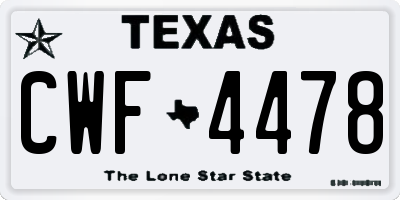 TX license plate CWF4478