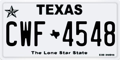 TX license plate CWF4548