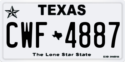 TX license plate CWF4887