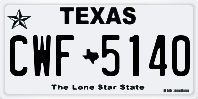 TX license plate CWF5140