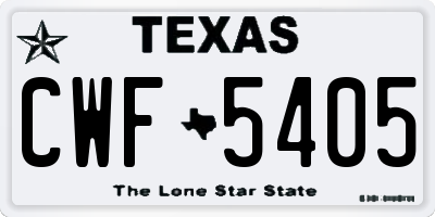 TX license plate CWF5405