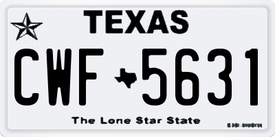 TX license plate CWF5631