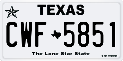 TX license plate CWF5851